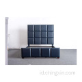 Tempat Tidur Berlapis PU Biru Grosir Set Kamar Tidur